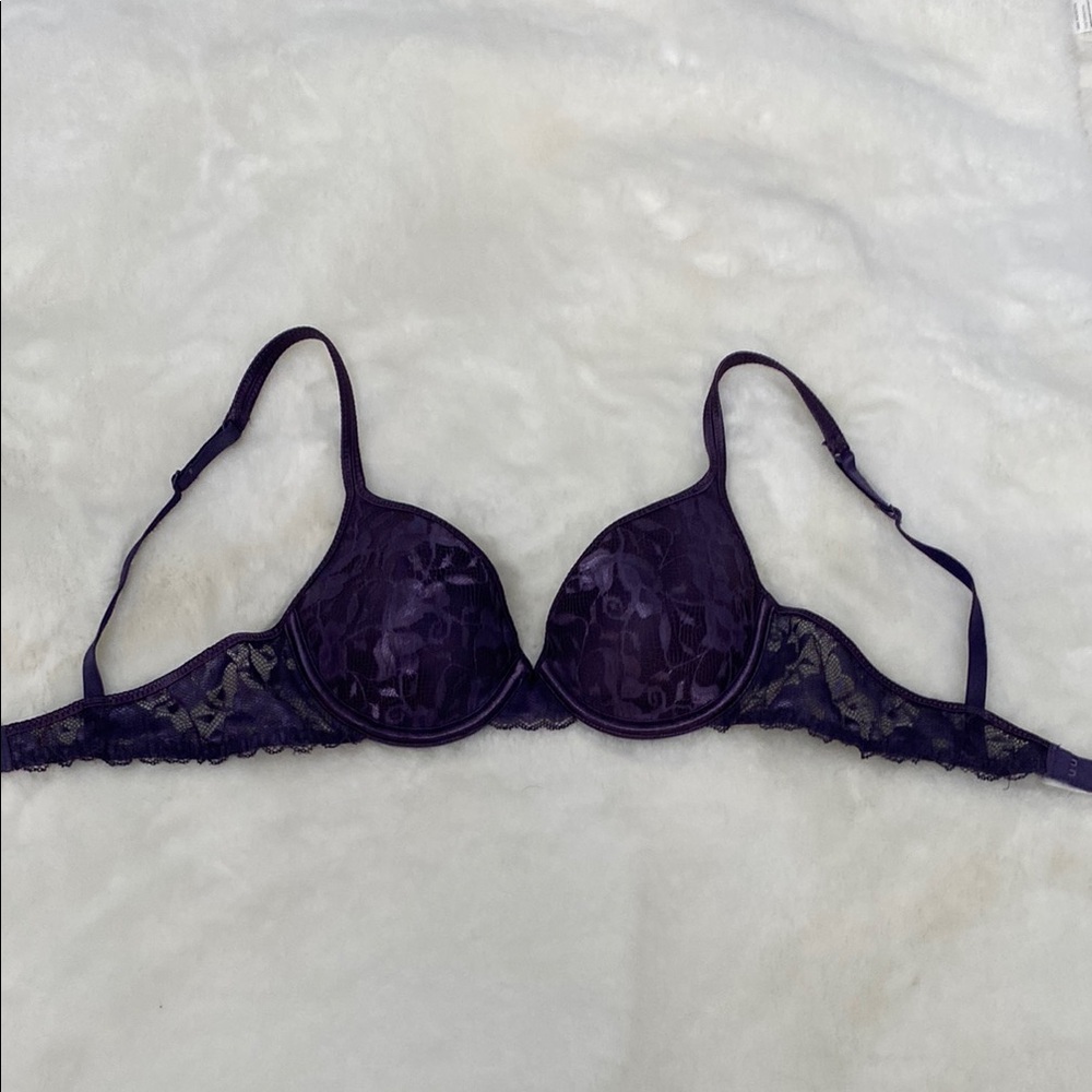 Elegant Purple Lace Bra 34B